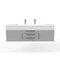 Castello Usa Nile 60" Wall Mounted Gray Vanity With White Top And Brushed Nickel Handles CB-MC-60G-BN-2053-WH - alternate 1